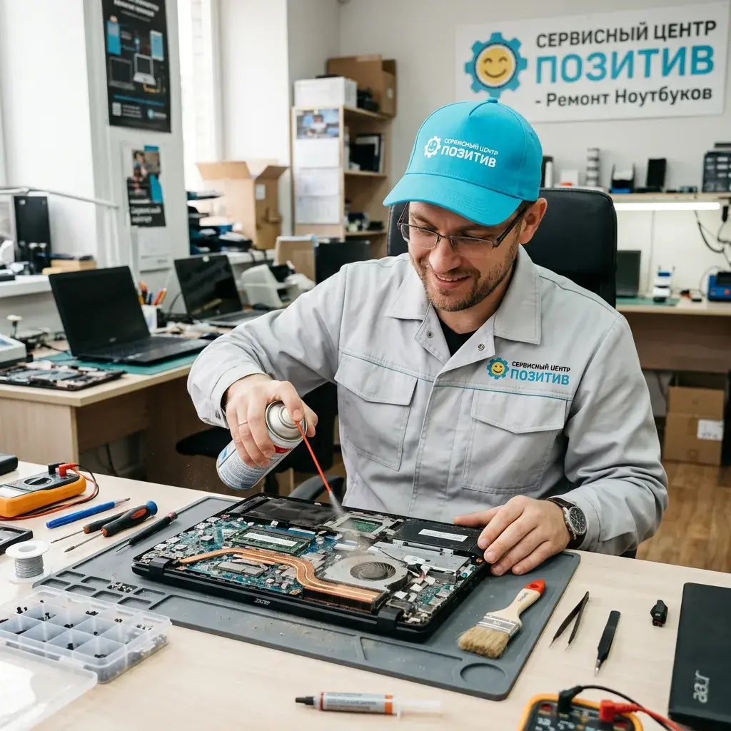 Чистка ноутбука от пыли в Юбилейном | Замена термопасты