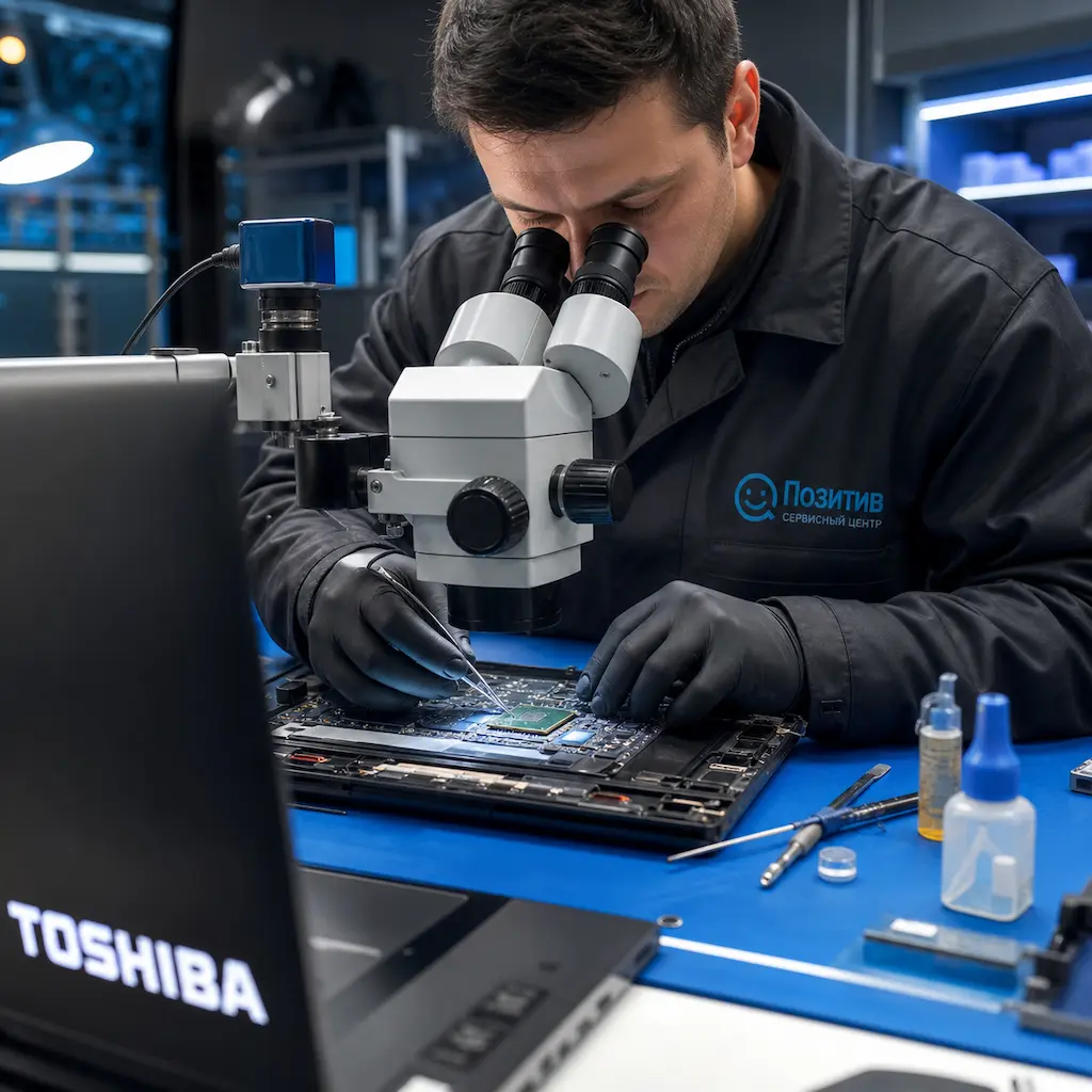 Замена видеокарты ноутбука Toshiba в Юбилейном