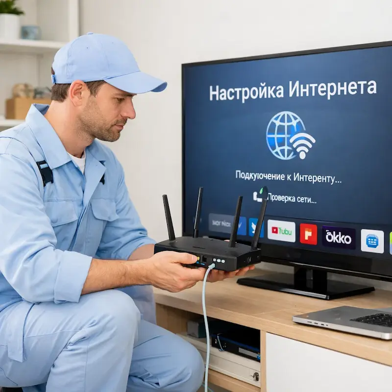 Настройка интернета на телевизоре в Юбилейном