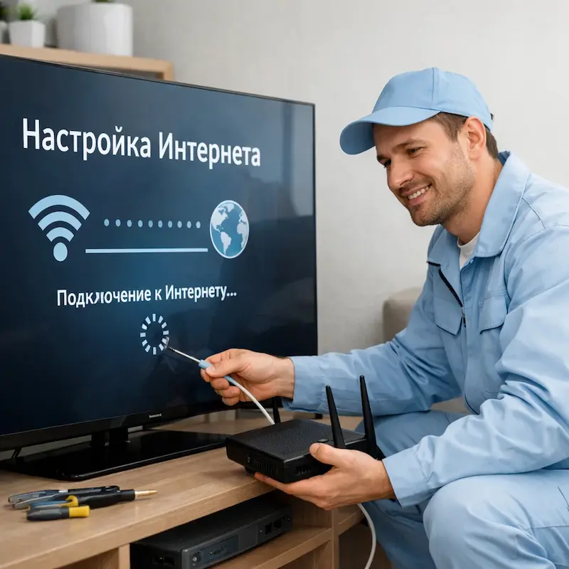 Настройка интернета на ТВ в Юбилейном