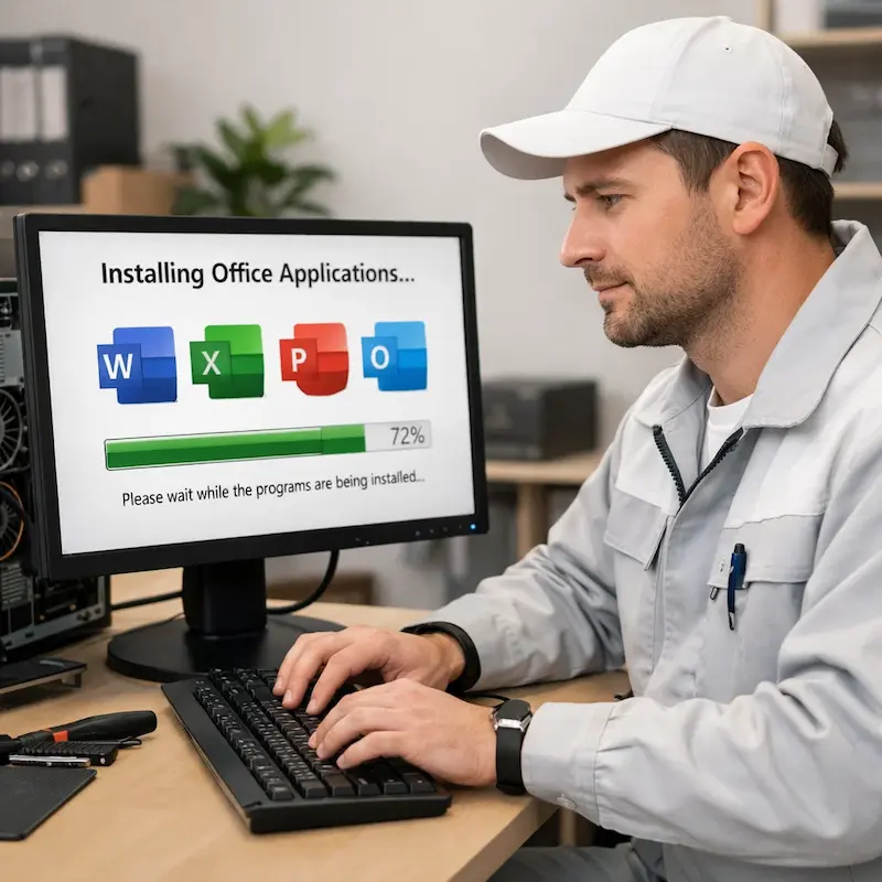 установка офисных программ на компьютер в Юбилейном