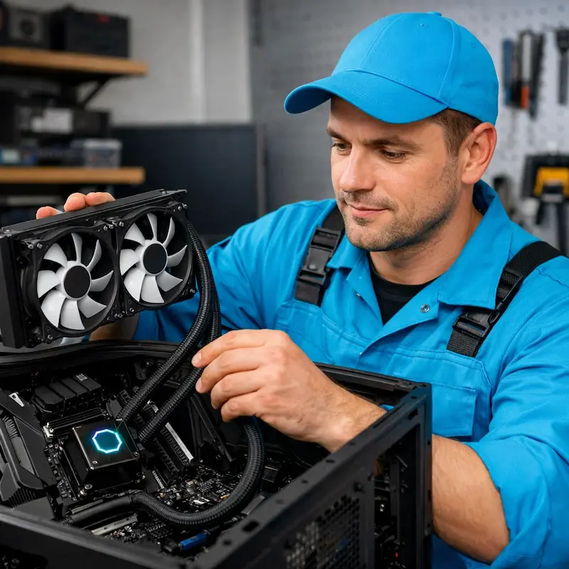 Установка водяного охлаждения на компьютер в Юбилейном