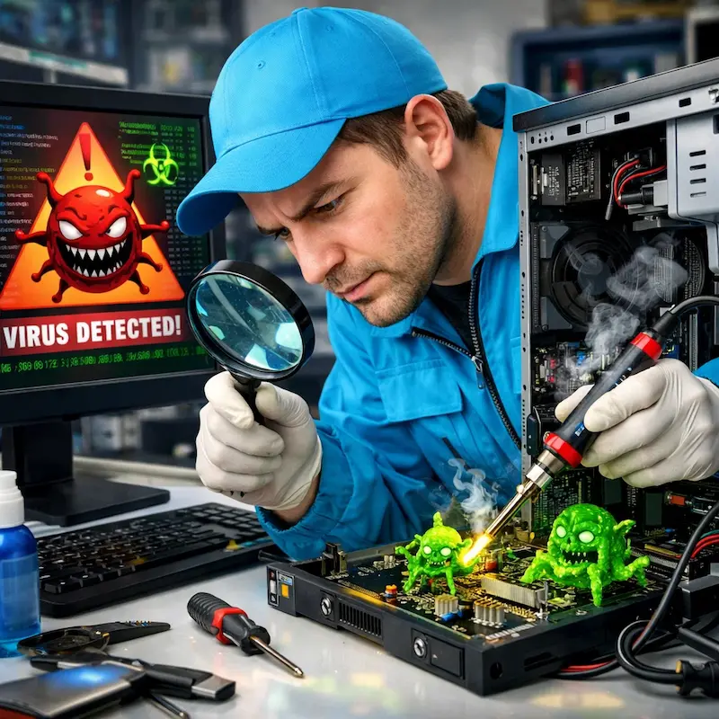 Вылечить компьютерный вирус в Юбилейном